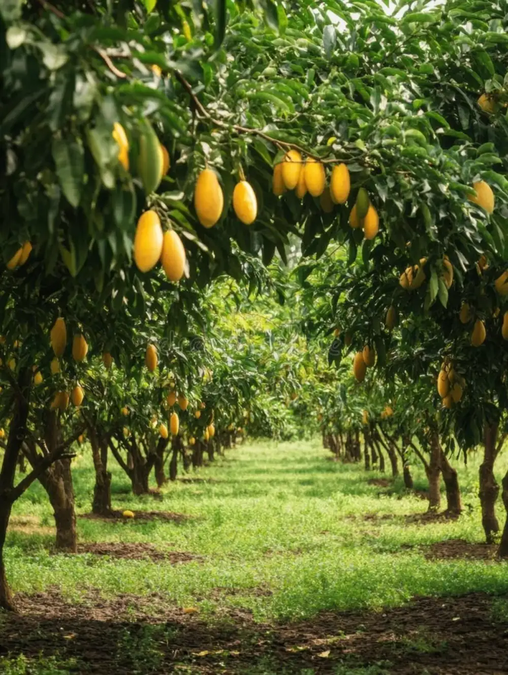 芒果视频 - 挂满果实的芒果树近景